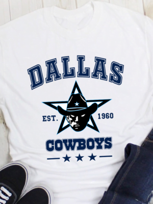 DallDallas Cowboys Est 1960 T-Shirtas Cowboys Est 1960 Tshirt 1 Dallas Cowboys Est 1960 T-Shirt showing the team logo and establishment year