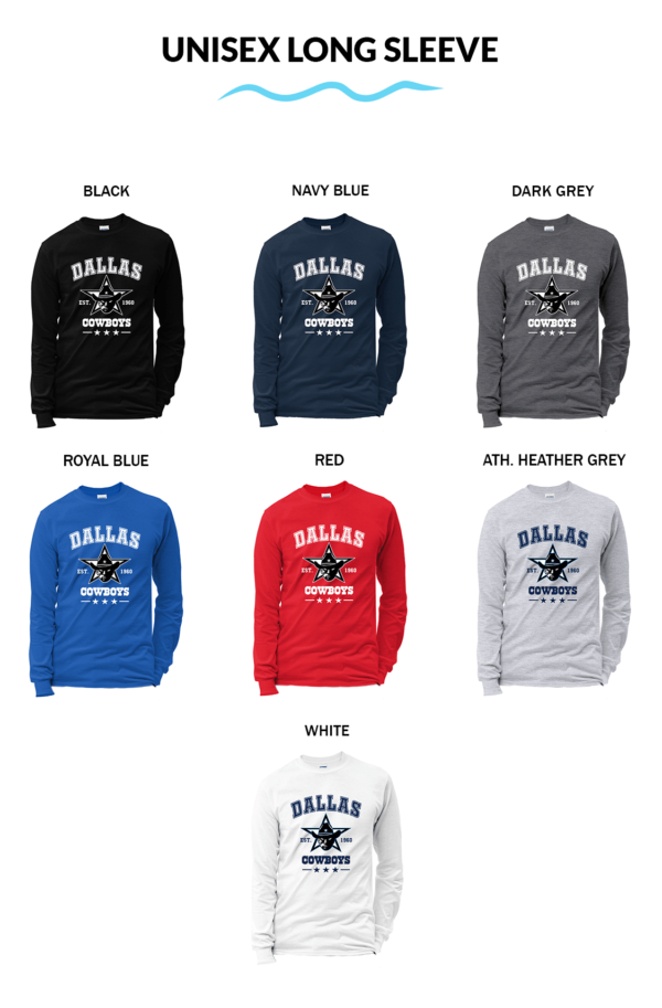 Dallas Cowboys Est 1960 Unisex Long Sleeve Dallas Cowboys Est 1960 T-Shirt - Perfect Gift for Football Fans