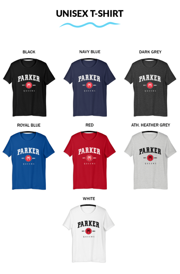 Parker Est 2001 Unisex Shirt Trending Parker Est 2001 T-Shirt Featuring The Spiderman Logo