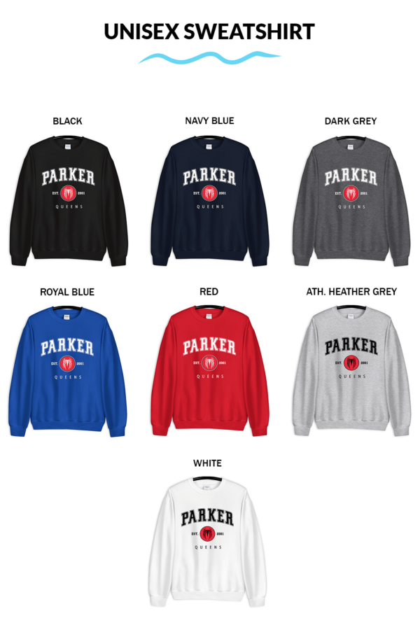 Parker Est 2001 Unisex Sweatshirt Trending Parker Est 2001 T-Shirt Featuring The Spiderman Logo