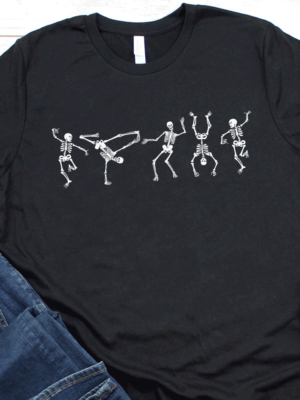 Halloween Dancing Skeletons T-Shirt Design