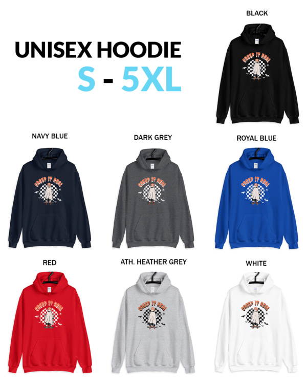 Ghost skateboard creep it real Halloween Unisex Hoodie Creep It Real Halloween T-Shirt - Skating Ghost Design