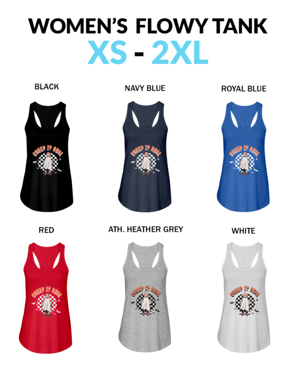 Ghost skateboard creep it real Halloween Womens Tank Top Creep It Real Halloween T-Shirt - Skating Ghost Design