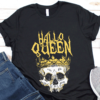 Halloween HalloQueen T-Shirt with Skull and Crown