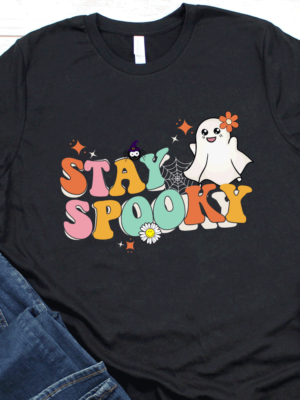 Halloween Stay Spooky T-Shirt Vintage Baby Ghost Halloween Stay Spooky T-Shirt featuring a vintage baby ghost