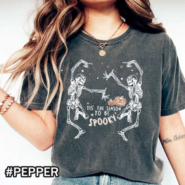 Halloween Dancing Skeletons Comfort Colors T-Shirt - Unisex Spooky Season Gift