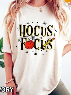 Hocus Focus Teacher Halloween Shirt featuring a funny design for teachers