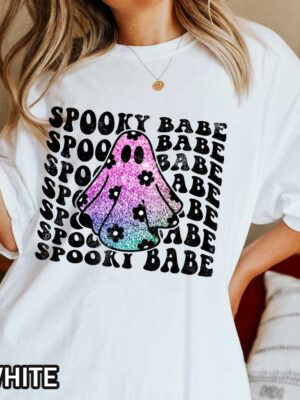 Comfort Colors Spooky Babe Shirt Halloween Spooky Babe Comfort Colors Tee Shirt Spooky Vibes Shirt Spooky Season White Shirt Unisex Halloween Spooky Babe Comfort Colors T-Shirt