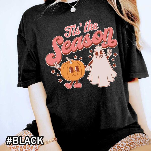 Comfort Colors Vintage Fall Pumkin and Pumkin Spice Latte Vintage Thanksgiving Black Shirt Fall Tis The Season Comfort Colors T-Shirt
