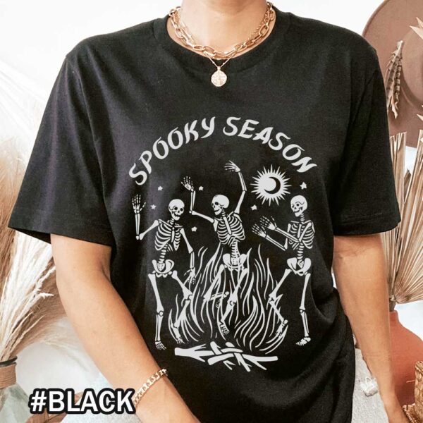 Spooky Season With Dancing Skeletons Sweatshirt - Halloween Dancing Skeletons Sweater