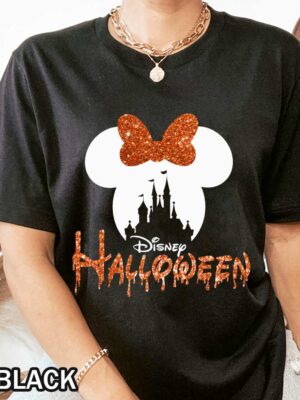 Disney Minnie Halloween T-Shirt Disney Minnie Halloween T-Shirt with Bow