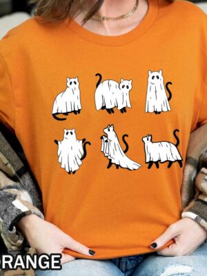 Halloween Black Cats Wearing Ghost Sheets Costume T-Shirt Halloween Black Cats Wearing Ghost Sheets Costume T-Shirt