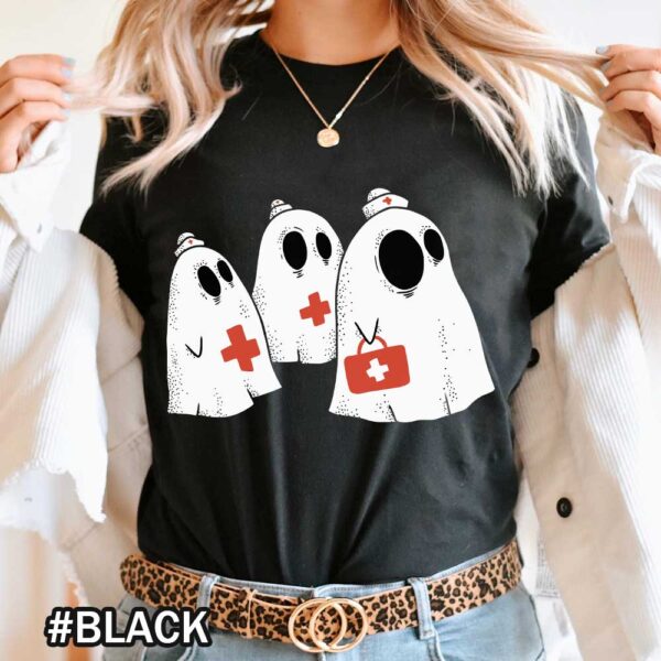 Ghost Nurse Halloween Nurse Shirt Spooky Nurse Zombie Nurse Nurses Halloween party Tshirt Halloween Ghost Nurse T-Shirt