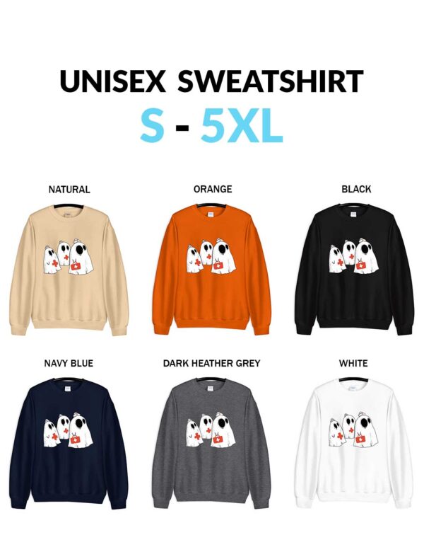 Ghost Nurse Halloween Nurse Shirt Spooky Nurse Zombie Nurse Nurses Halloween party Unisex Sweatshirt Halloween Ghost Nurse T-Shirt