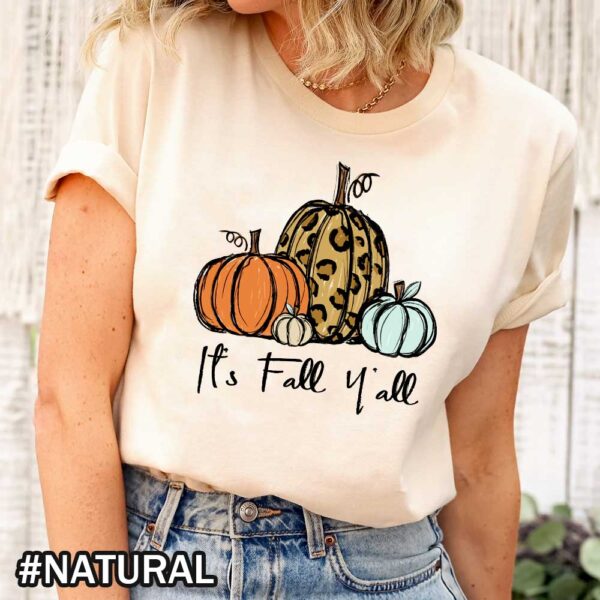 Its Fall Yall Fall Sweatshirt Leopard Cheetah Pumpkin Shirt Fall Crewneck Womens Thanksgiving Shirt It's Fall Y'all Sweatshirt - Vintage Leopard Pumpkin Print for Halloween