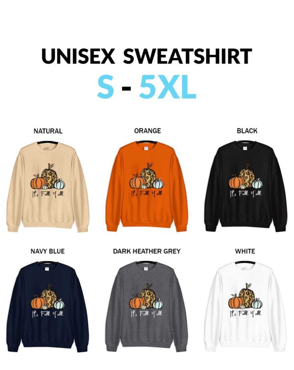 Its Fall Yall Fall Sweatshirt Leopard Cheetah Pumpkin Shirt Fall Crewneck Womens Thanksgiving Unisex Sweatshirt It's Fall Y'all Sweatshirt - Vintage Leopard Pumpkin Print for Halloween