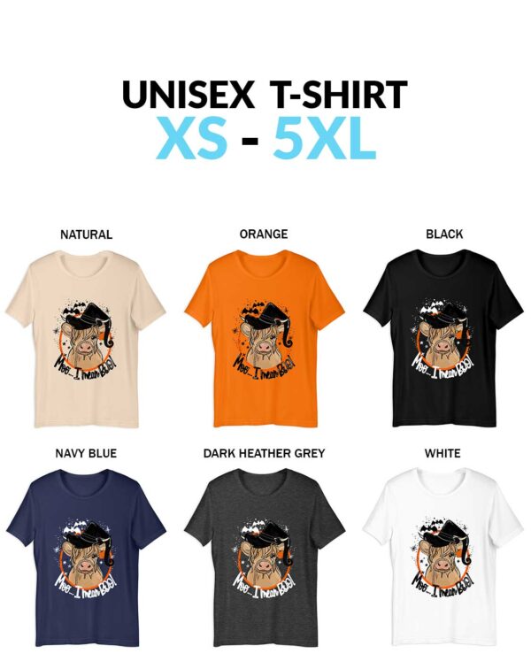 Moo I Mean Boo Shirt Halloween Cow Witch hat Boo Funny Witch Cow Fall Tee Unisex Shirt Halloween Moo I Mean Boo T-Shirt - Cute Cow Witch Hat Design