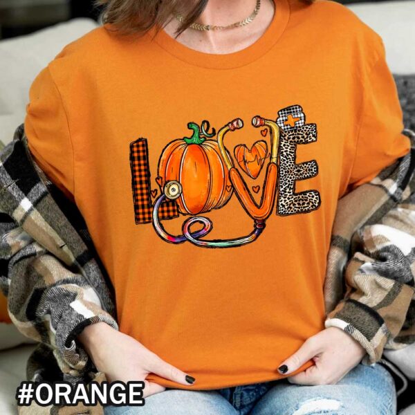 Nurse Fall Happy Thanksgiving One Thankful Nurse Women Fall Nurse Thanksgiving Autumn Orange Shirt Thanksgiving Love T-Shirt for Nurses