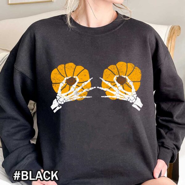 Skeleton Hands Holding Pumpkin Boobies tShirt Funny Halloween Pumpkin Thanksgiving Boobies Sweatshirts Halloween Pumpkin Boobs T-Shirt