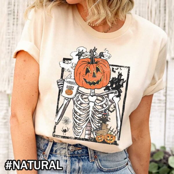 Skeleton Pumpkin Head sweatshirt