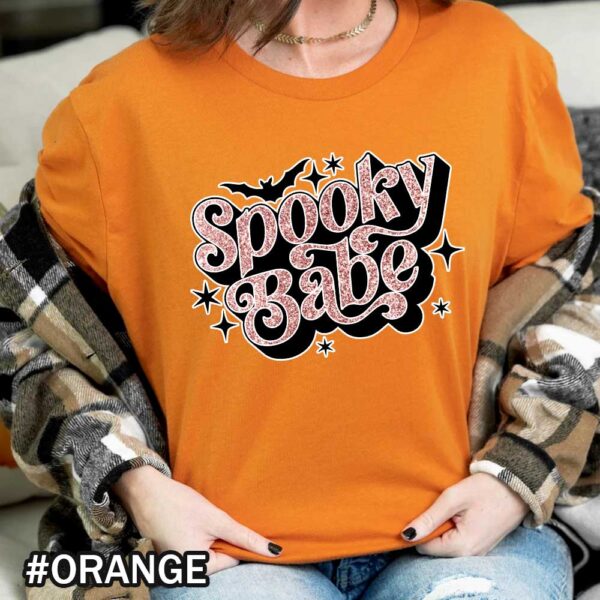 Spooky Babe Shirt Halloween Spooky Babe Sweatshirt Spooky Vibes Shirt Spooky Season Orange Shirt Halloween Spooky Babe T-Shirt - Unisex T-Shirts and Sweatshirts