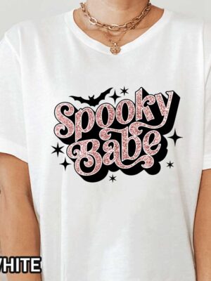 Halloween Spooky Babe T-Shirt Halloween Spooky Babe T-Shirt Featuring Spooky Babe Wording