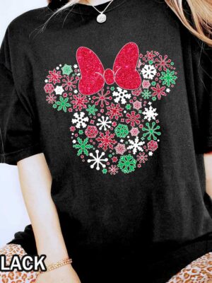 Snowflake Disney Minnie Mouse Comfort Colors T-Shirt Disney Minnie Christmas Snowflake Shirt