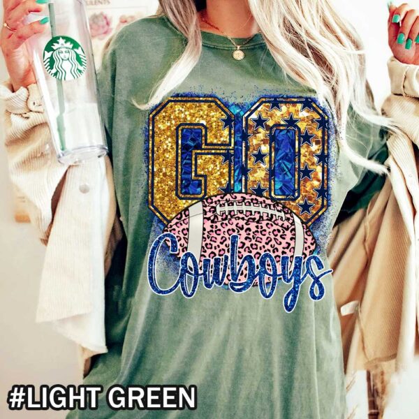 Go Cowboys Dallas Cowboys Comfort Colors Shirt Vintage Dallas Cowboys Leopard Cheetah Cowboys Light Green Shirt