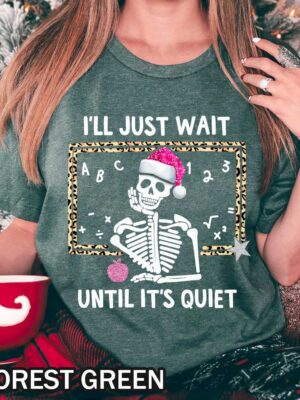 Funny Christmas Skeleton Teacher T-Shirt Funny Christmas Skeleton Teacher T-Shirt