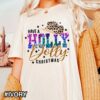 Comfort Colors Country Christmas Shirt That Says 'Holly Dolly Christmas'