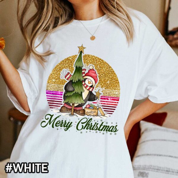 Merry Christmas Yall Comfort Colors T Shirt Penguin Chritmas Glitter Effect Christmas Merry Christmas White Shirt