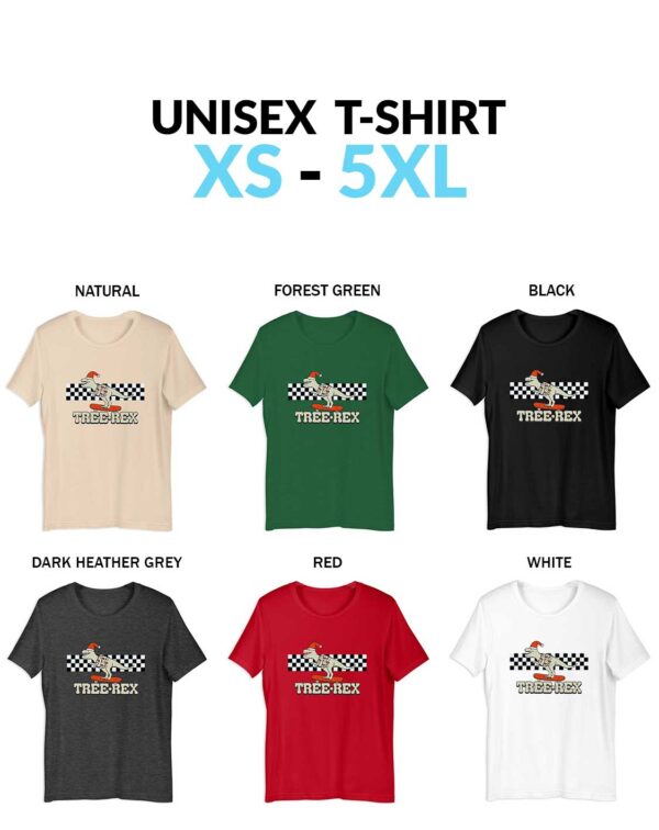 Skateboarding T-rex Christmas Unisex Shirt That Says Tree Rex Christmas Tree Rex Skateboarding T-Rex Shirt