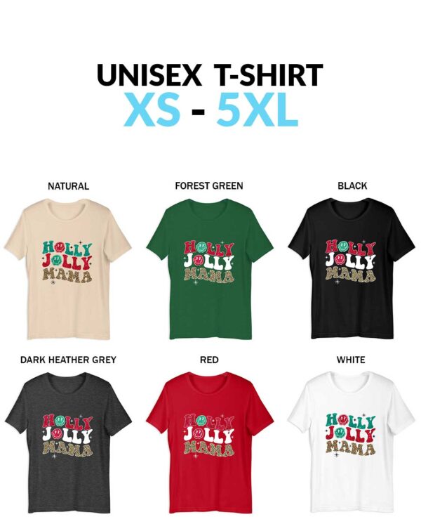Vintage Christmas Unisex Shirt That Says Holly Jolly Mama Holly Jolly Mama Christmas T-Shirt - Vintage Cheetah Print