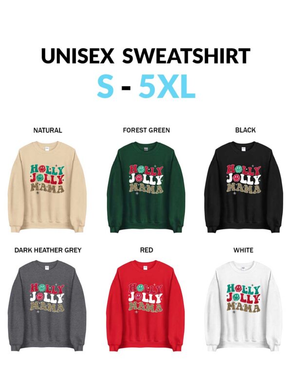 Vintage Christmas Unisex Sweatshirt That Says Holly Jolly Mama Holly Jolly Mama Christmas T-Shirt - Vintage Cheetah Print