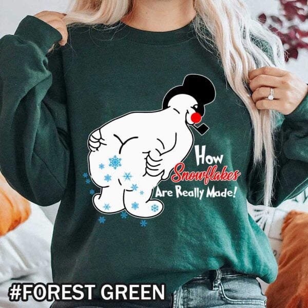 Funny Christmas Shirt: How Snowflakes Are Made with Farting Frosty