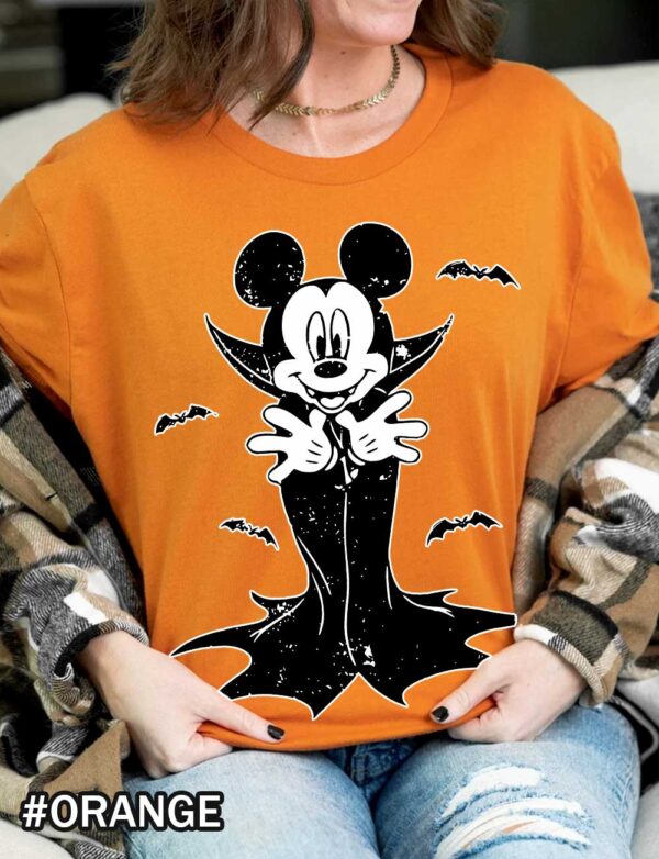 Vampire Mickey Mouse Halloween Orange Shirt Vampire Mickey Mouse Halloween Shirt | Disney Dracula Tee | Spooky Mickey Mouse T-Shirt