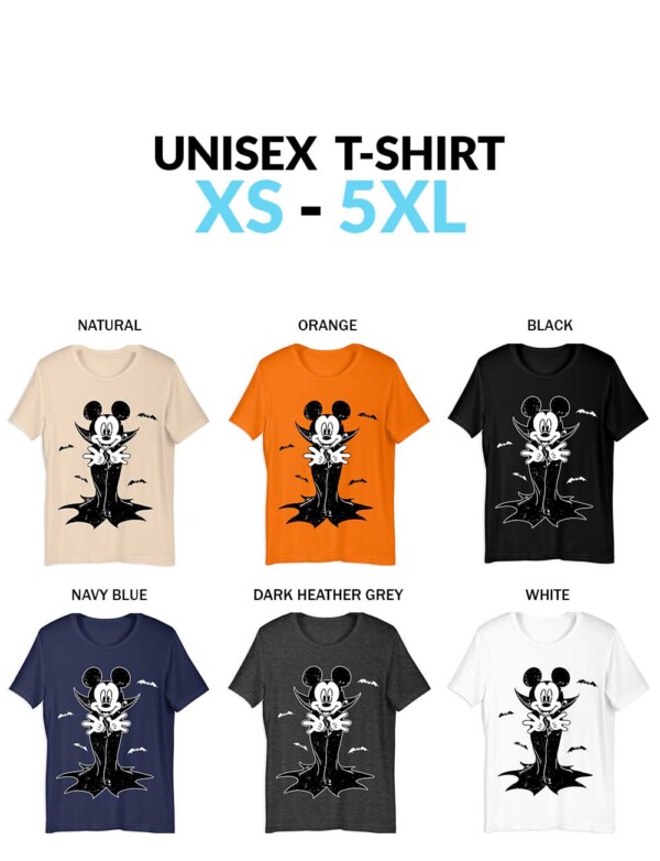 Vampire Mickey Mouse Halloween Unisex Shirt Vampire Mickey Mouse Halloween Shirt | Disney Dracula Tee | Spooky Mickey Mouse T-Shirt