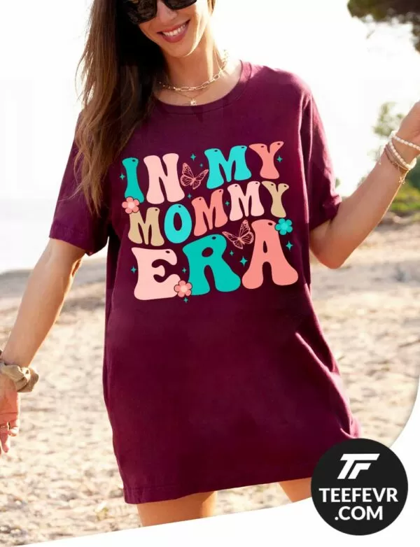 A vintage-style T-shirt with the phrase "In My Mommy Era," perfect for moms and Mother's Day gifts