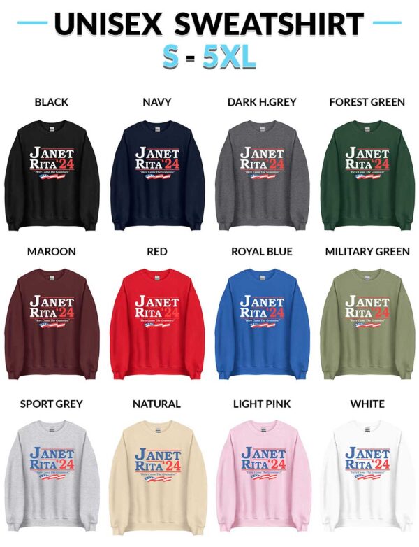 Janet Rita 2024 Here Come The Grannies T-Shirt - Election Parody Bluey Fans