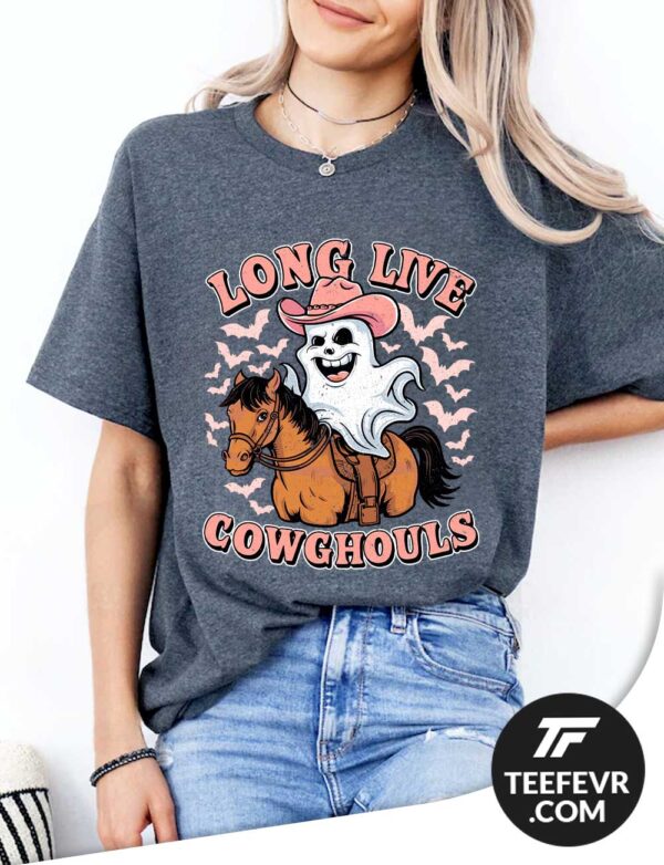 Halloween Long Live Cowghouls Dark grey Shirt Halloween Long Live Cowghouls T-Shirt - Funny Country Ghost Design