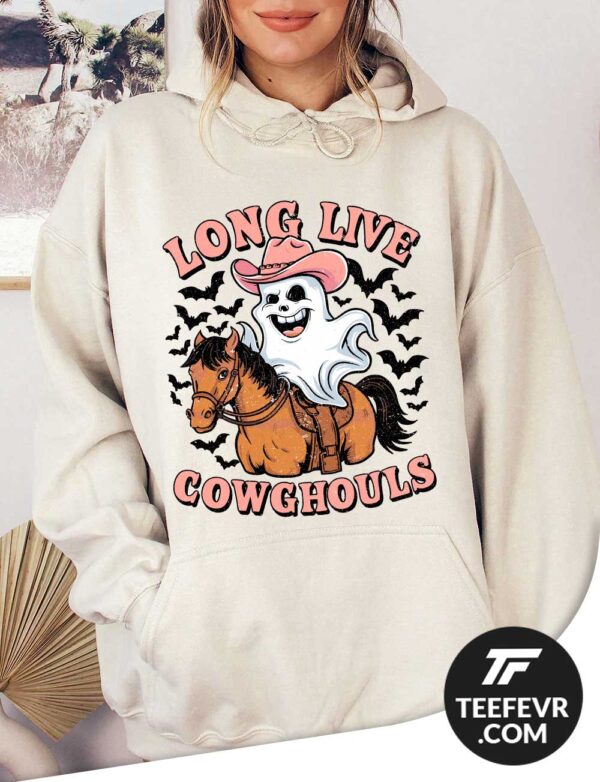 Halloween Long Live Cowghouls Natural Hoodie Halloween Long Live Cowghouls T-Shirt - Funny Country Ghost Design