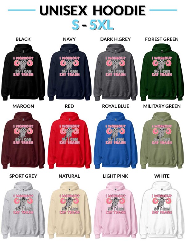 Funny Gym T-Shirt - Raccoon "I Workout So I Can Eat Trash"